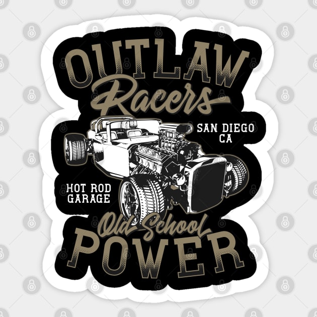 Outlaw Racers Old School Power San Diego Sticker by Verboten